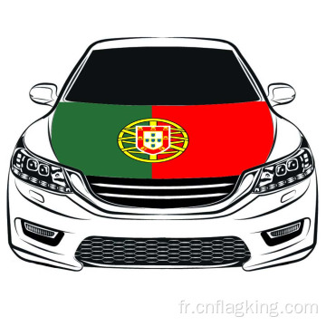 La coupe du monde 100*150 cm drapeau du Portugal drapeau de capot de voiture les tissus élastiques peuvent être lavés